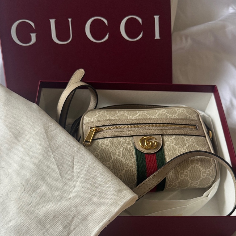 Gucci Beige and Green Crossbody Bag - Picture 6 of 6